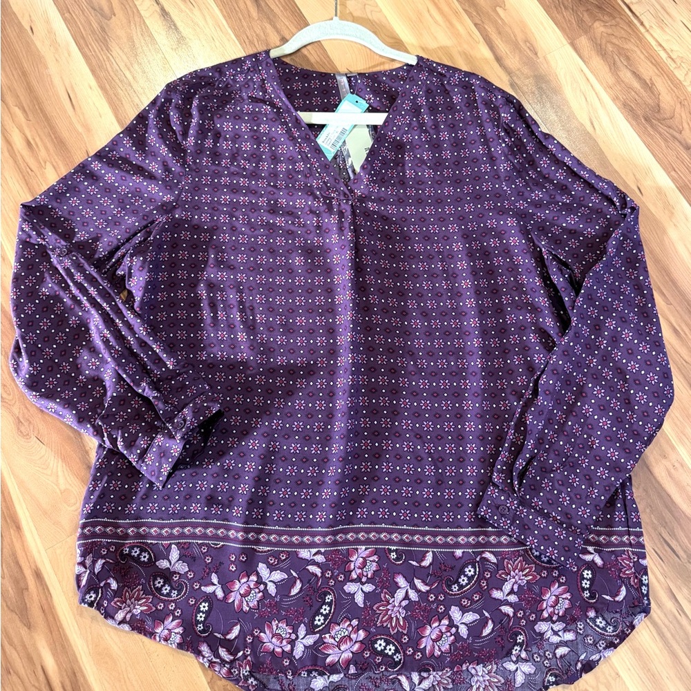 Purple Floral Women's Top